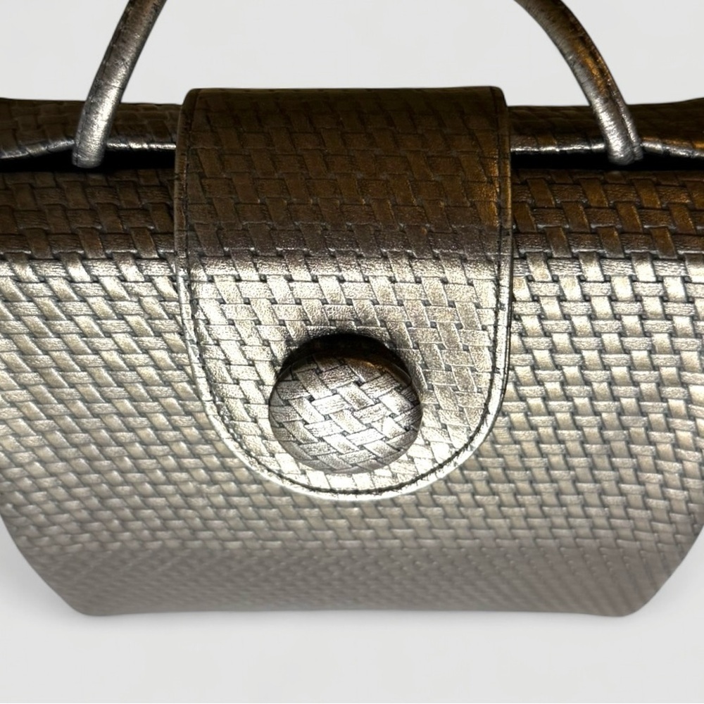 Vintage Ande Bronze Woven Evening Bag | 1960s Crossbody Purse - Picture 8 of 15